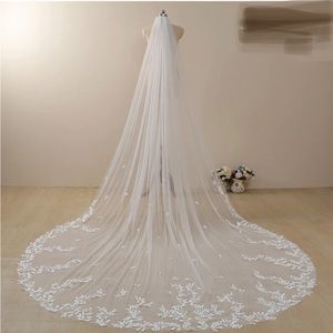 Celestial Flowers Wedding Veil chapel length 90”